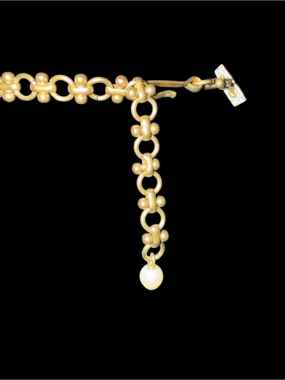 Heidi Daus Faux Pearl Crystal Heart Statement Necklace 18” w/Extender - Picture 6 of 8